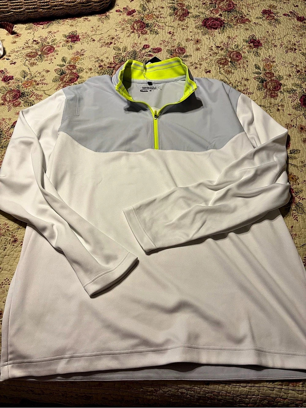 Nike Golf Dri-FIT 1/4-Zip White Gray 1/4-Zip Size XL NWT